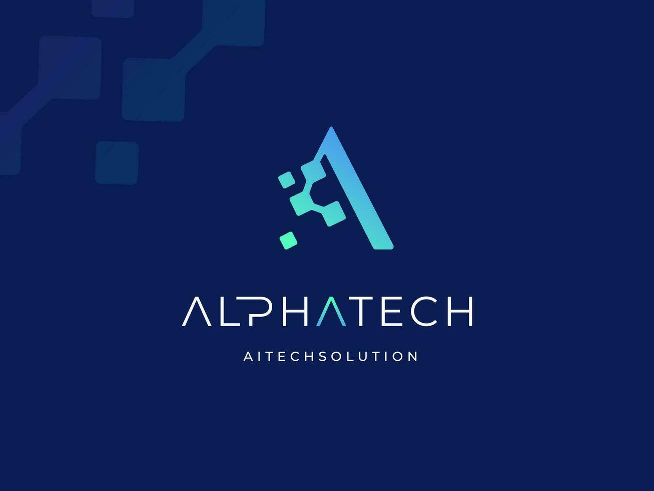 Modern Initial Letter A Algorithm Authentication Analytic Access Adaptive with Digital Data Pixel Technology logo design vector