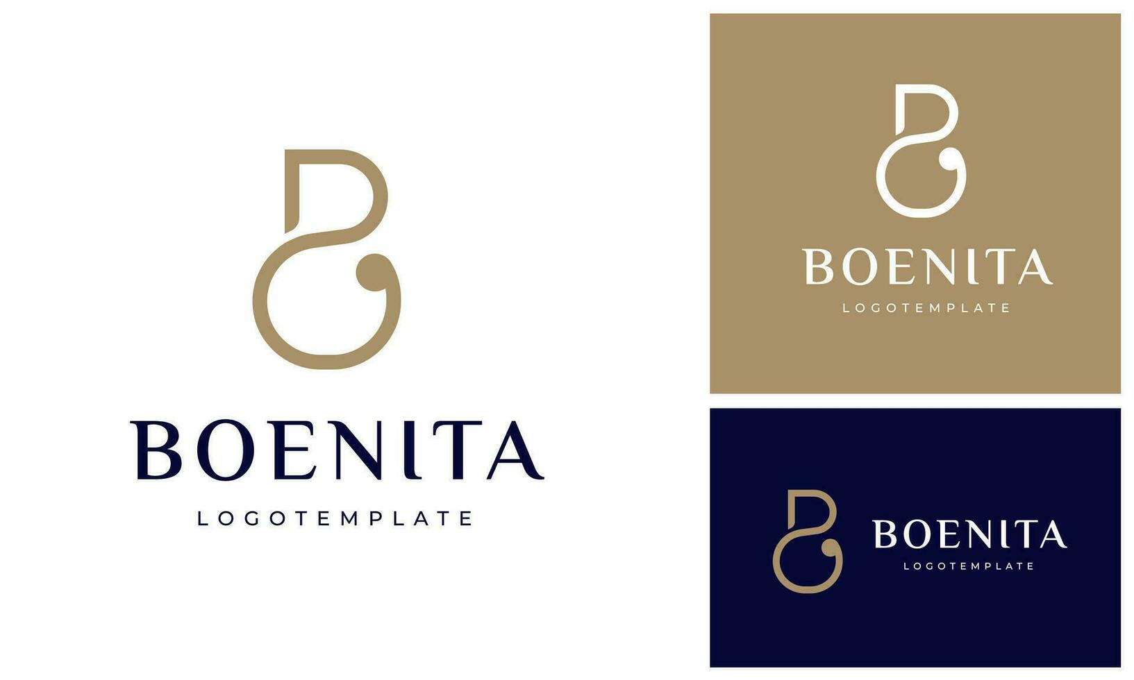 Minimalist Elegant Gold Initial Letter B Boutique Luxury for Clothing Fashion Beauty Logo Design vector