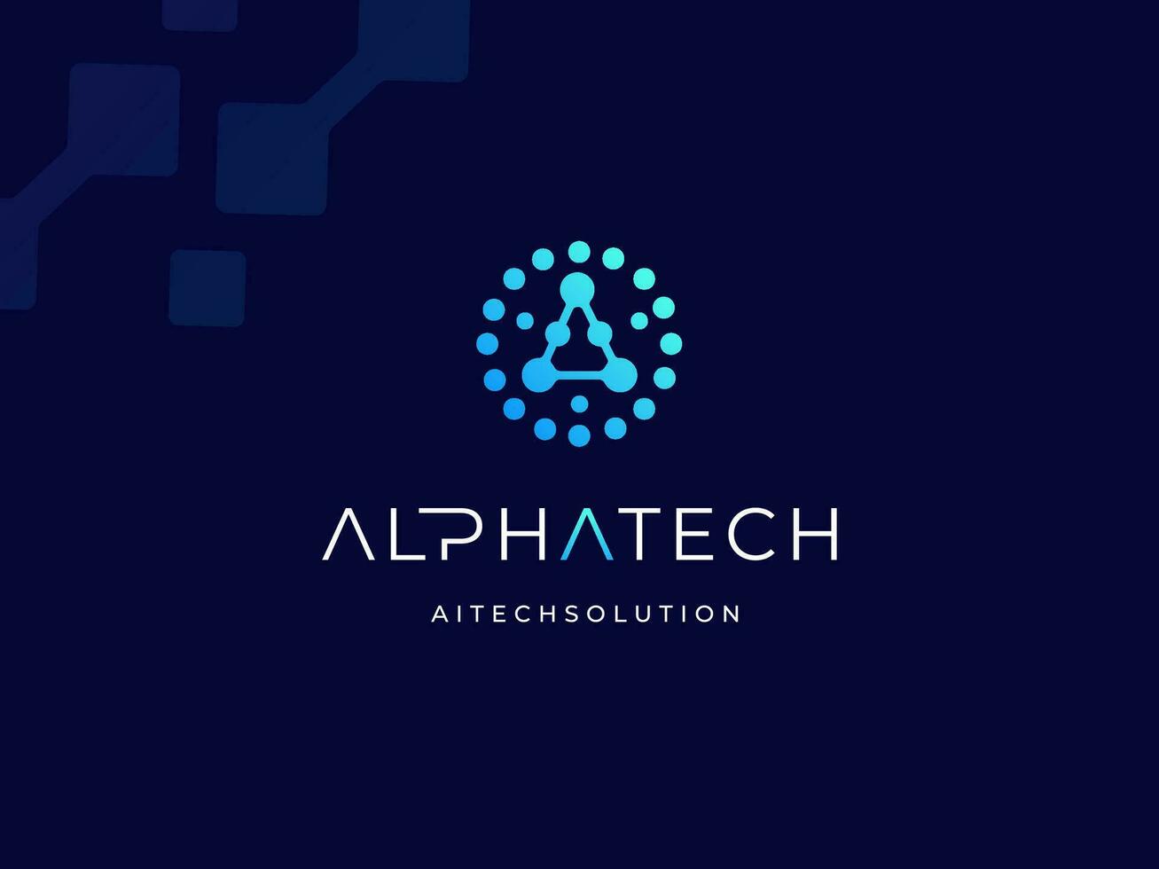 Modern Initial Letter A Circle Center Circular Dot with Wire Link Line Technology logo design vector