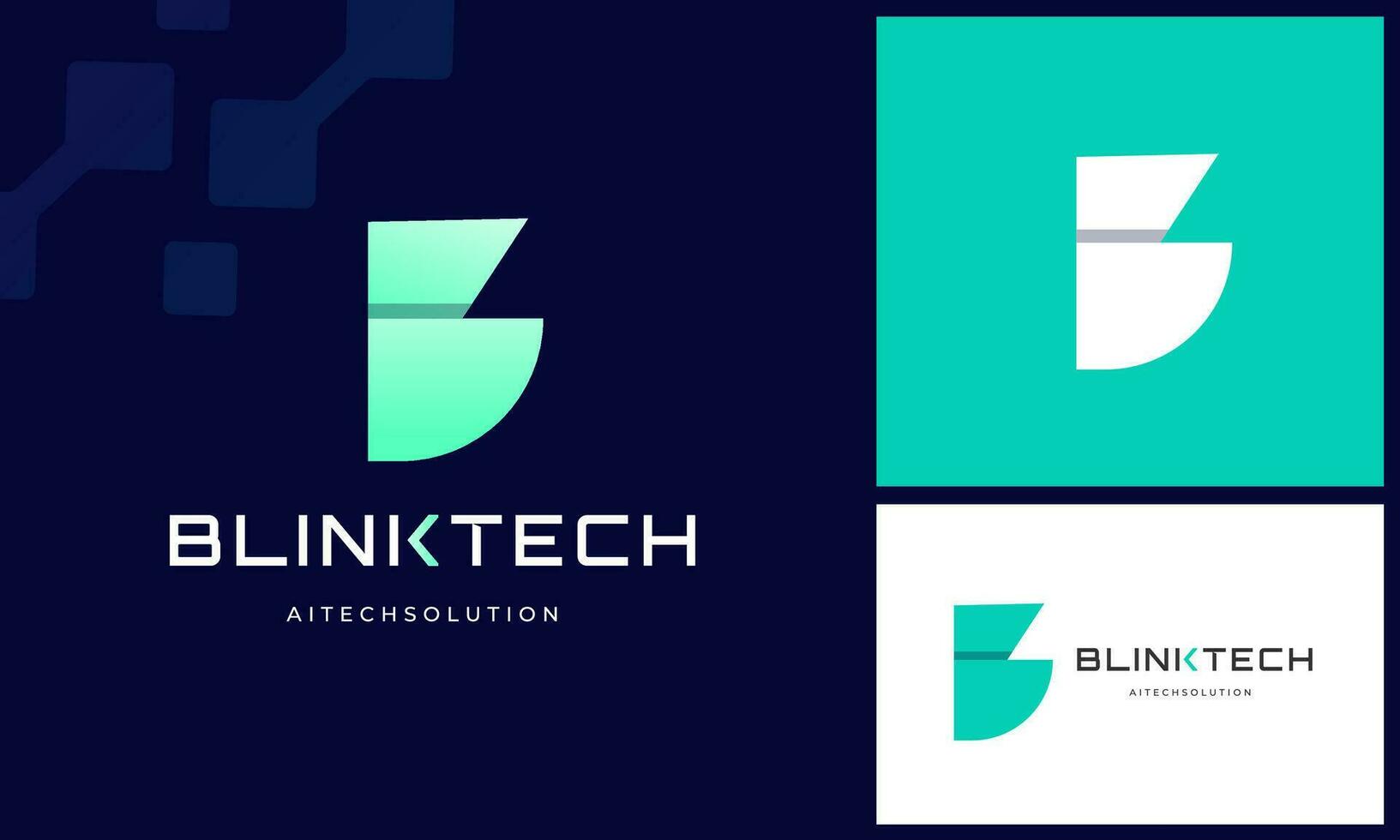 Modern Initial Letter B Abstract Shape Gradient Style Logo Design vector