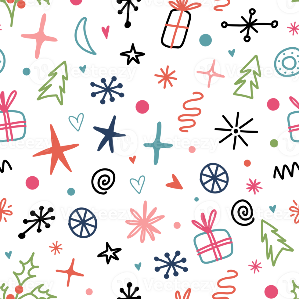 Christmas festive pattern with Doodles 34610045 PNG