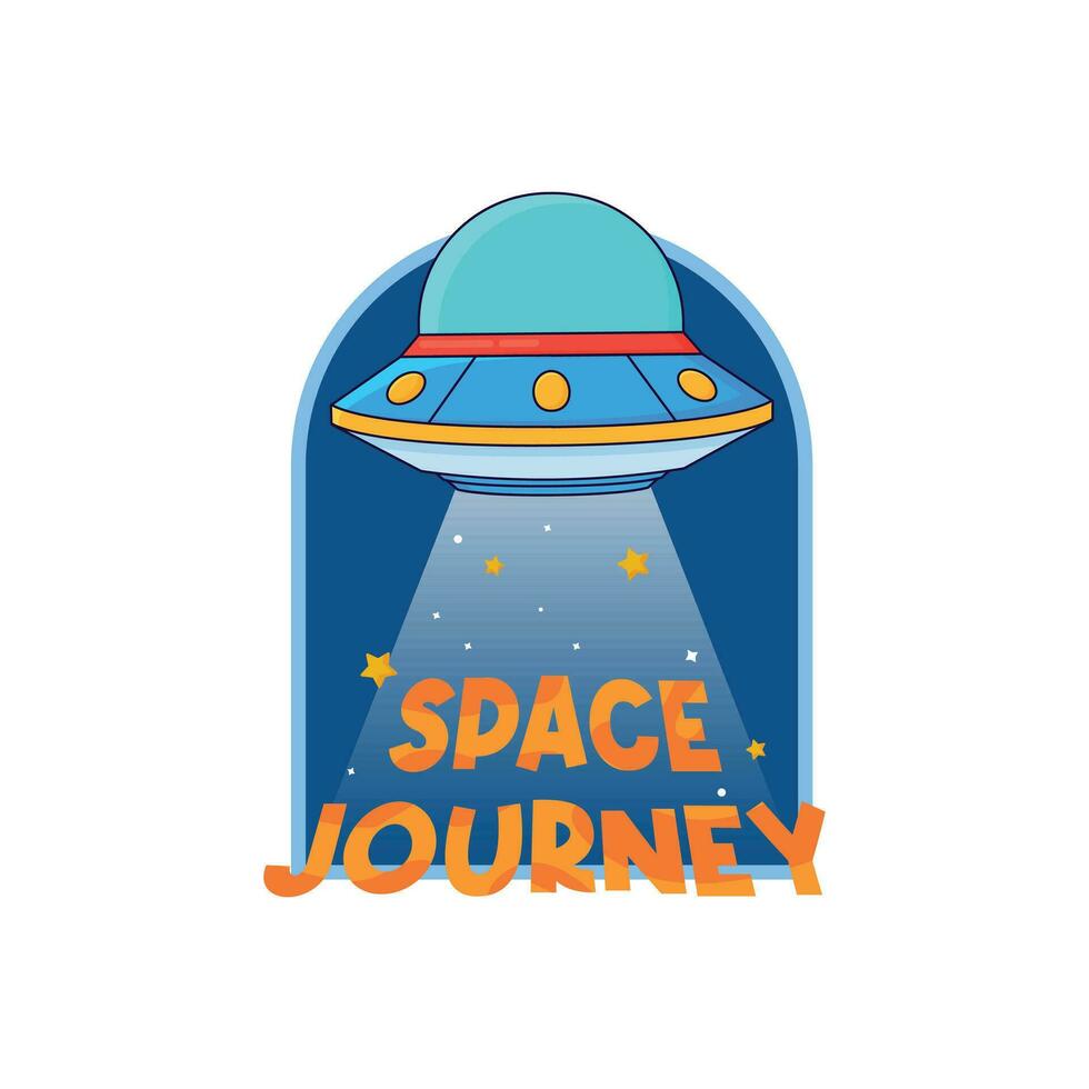 Design Space logo, Space badges, patches, emblems, badges and labels, sticker. Children friendly, cartoon design style, vector