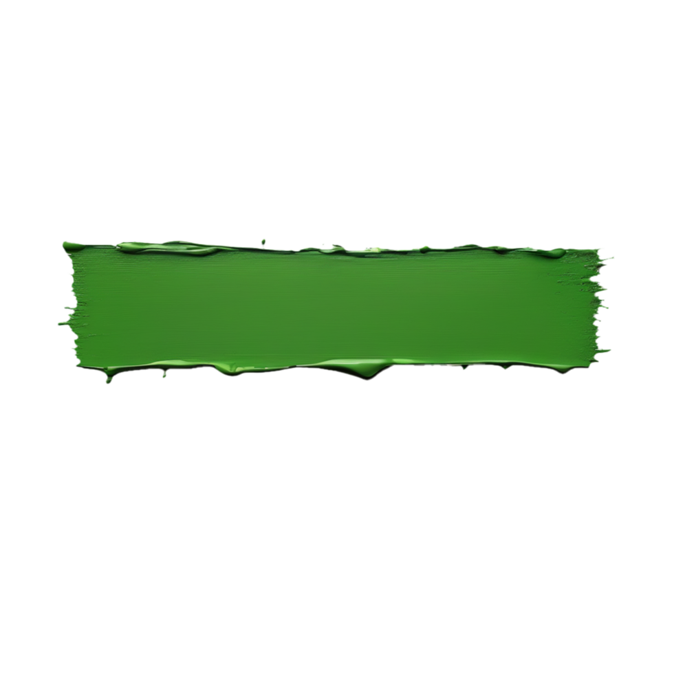 AI Generative green paint splashes strip on transparent background PNG image