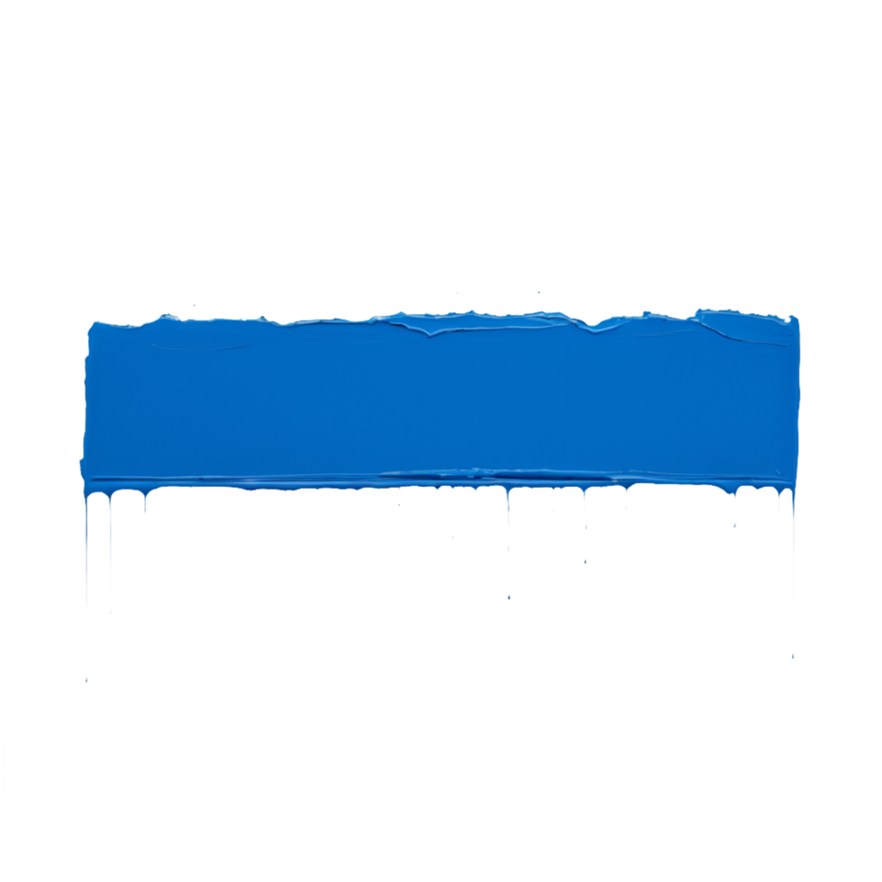AI Generative blue paint splashes paint stroke strip on transparent background PNG image