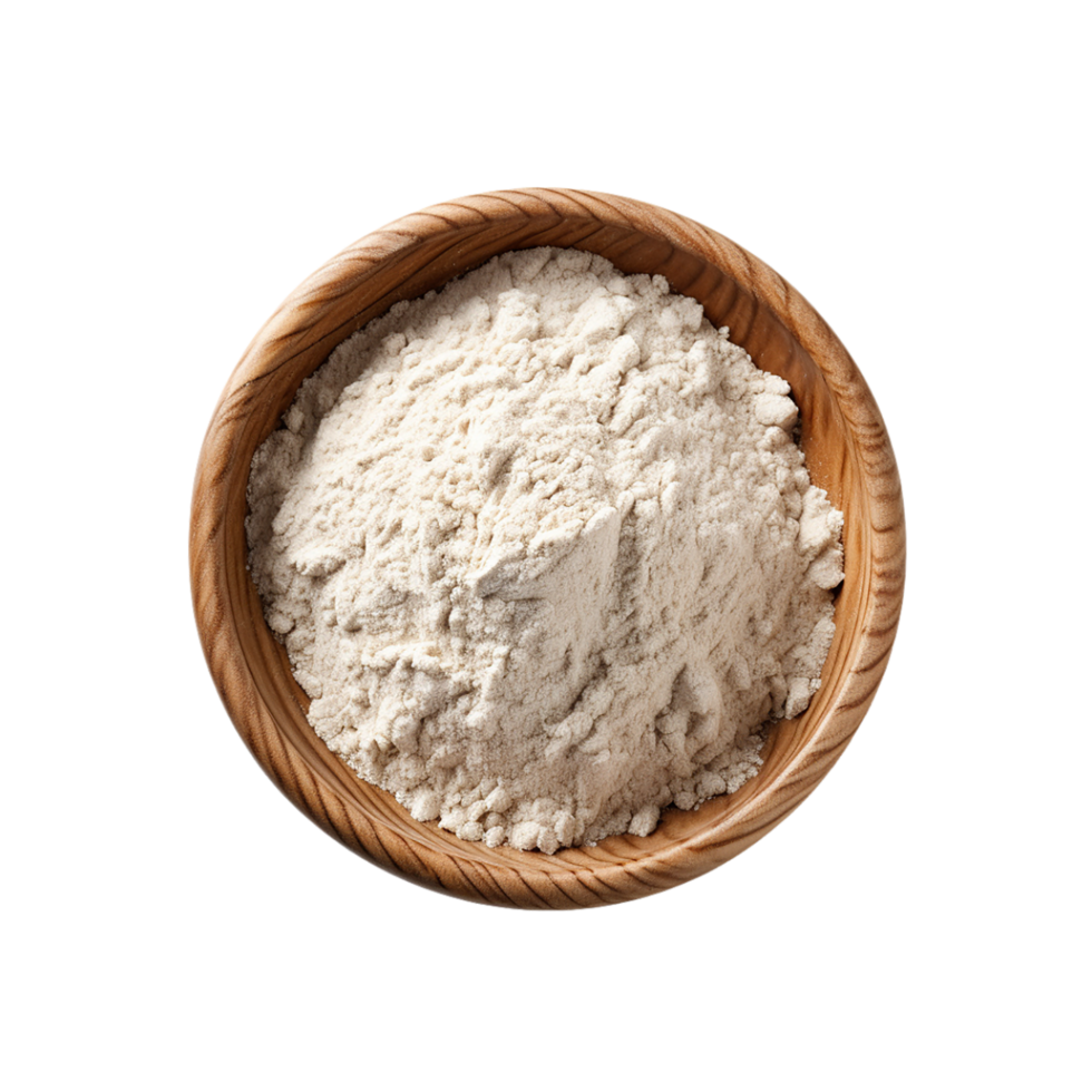 AI generated flour in bowl on transparent background PNG image