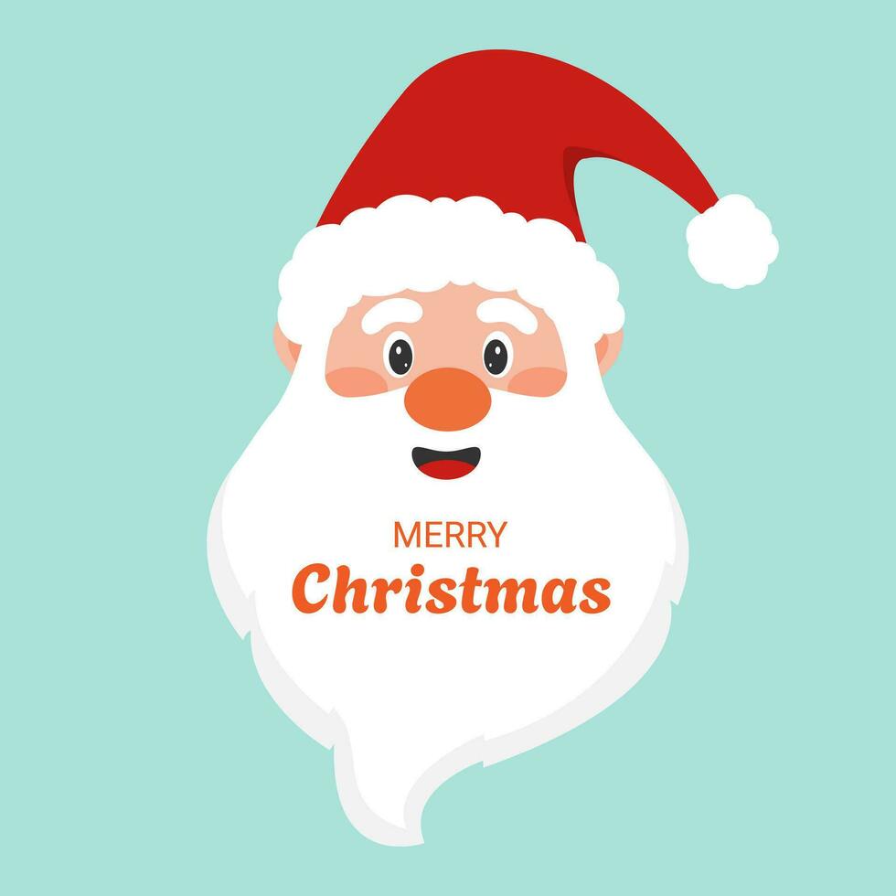 Merry Christmas from Santa Claus. Santa Claus head icon. Vector illustration.