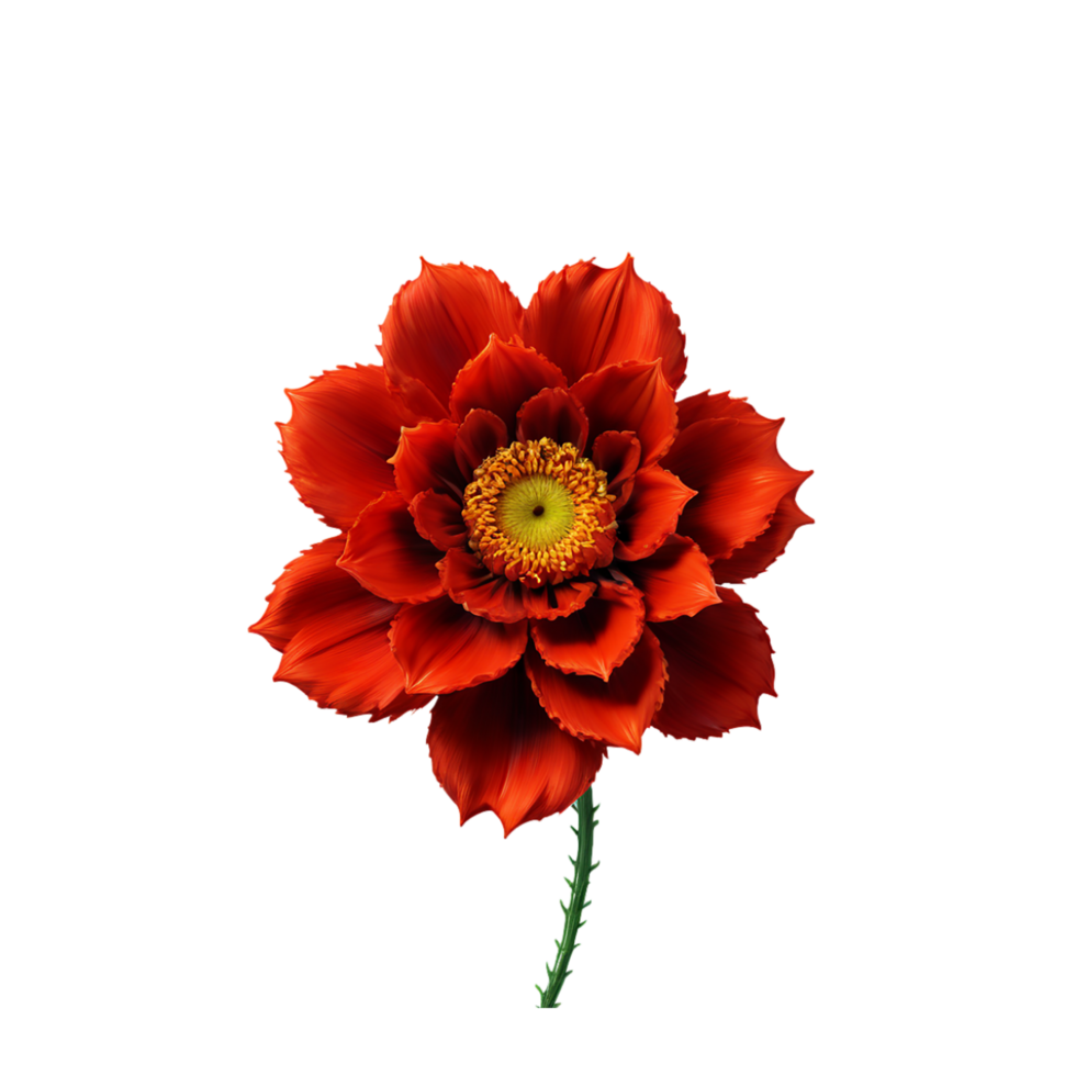 AI Generative red dahlia flower on transparent background PNG image