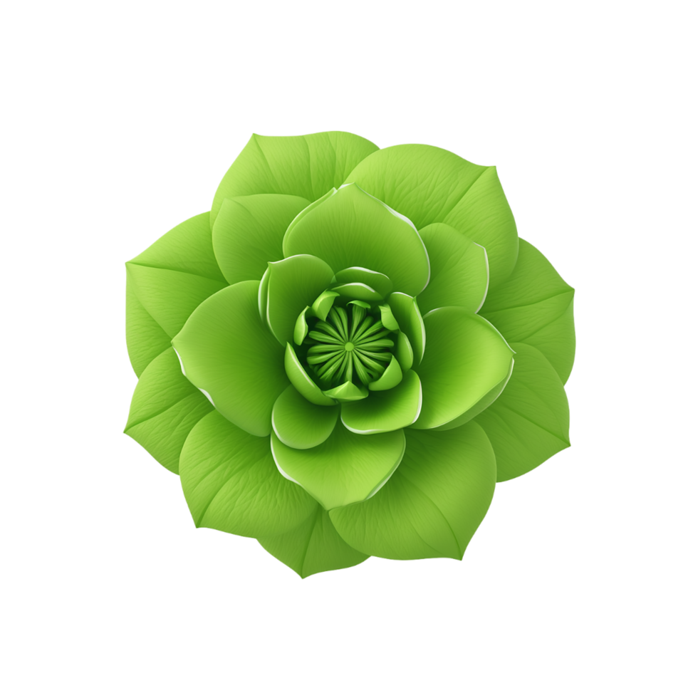 AI Generative green rose flower on transparent background PNG image