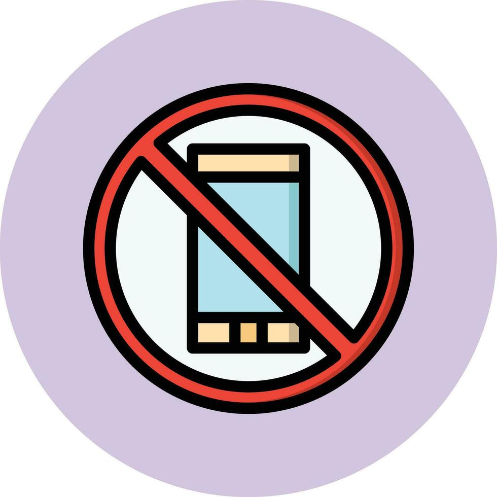 No Phone Vector Icon Design Illustration