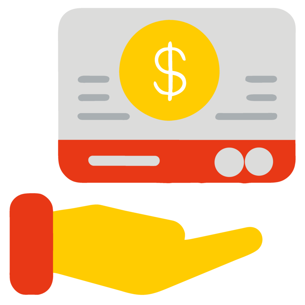 Receipt or payment icon, flat style png