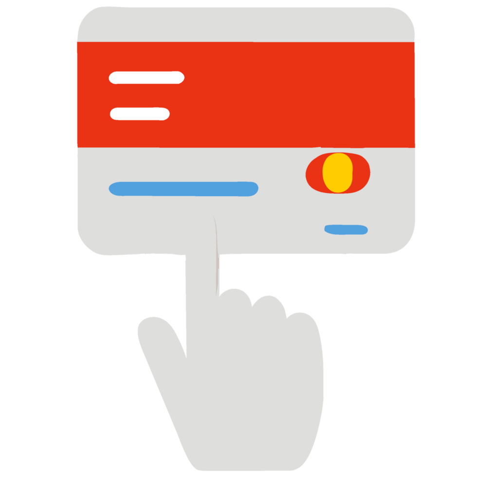 Credit card icon, touch free payment, Flat design style png