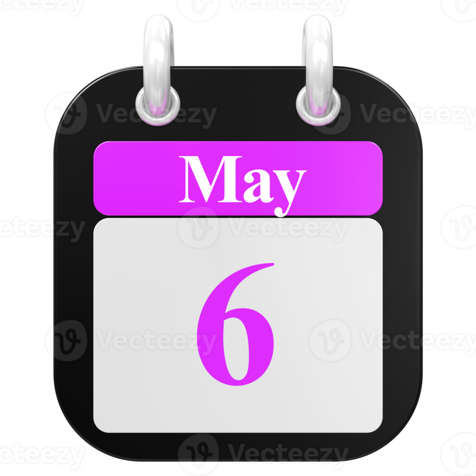 icon calendar 3D Rendering png