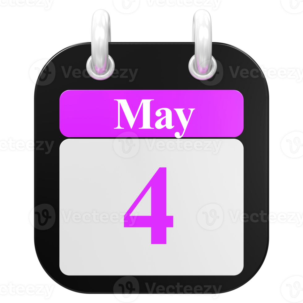 icon calendar 3D Rendering png