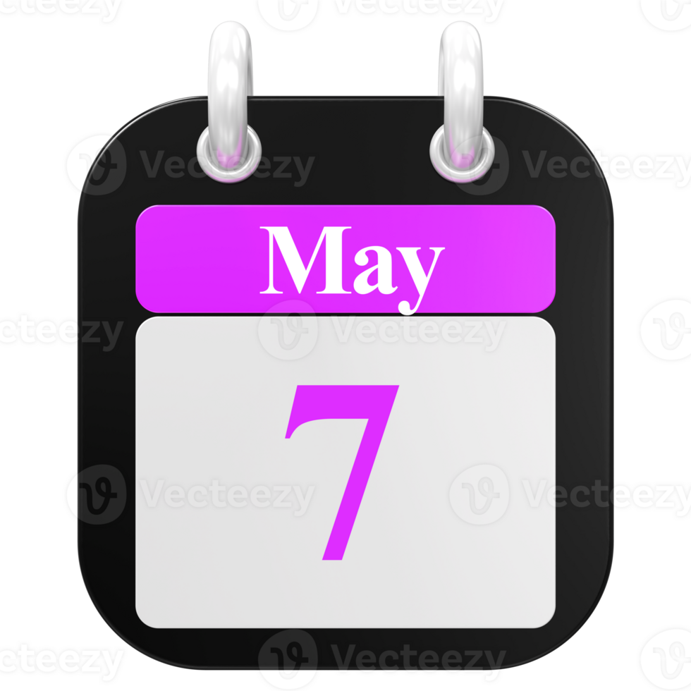 icon calendar 3D Rendering png