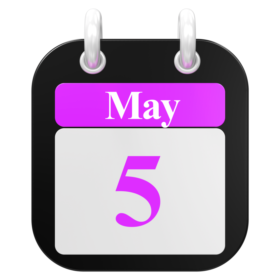icon calendar 3D Rendering png