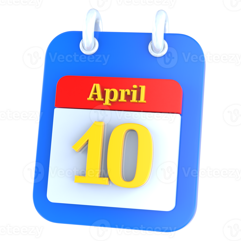 icon calendar 3D Rendering png