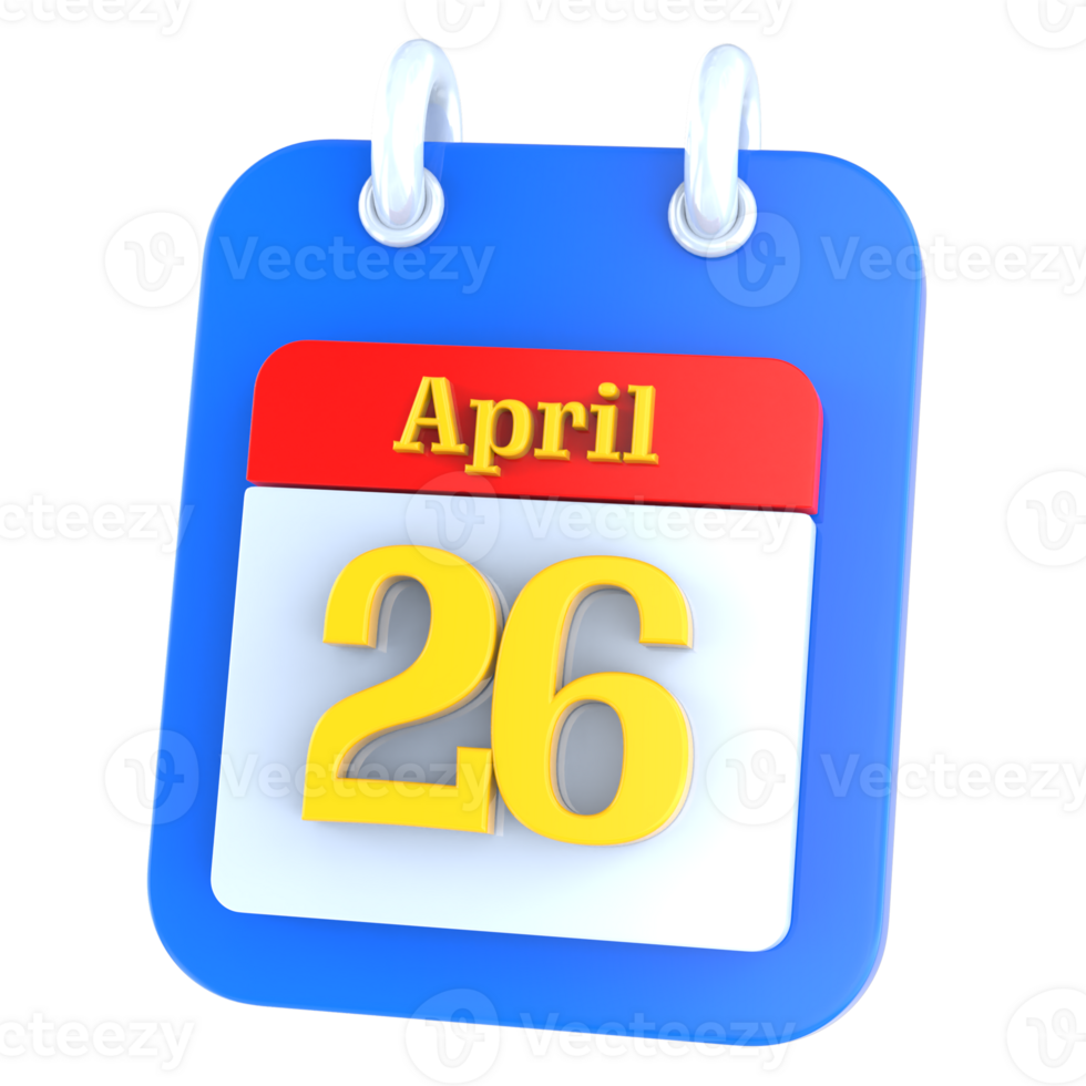 icon calendar 3D Rendering png