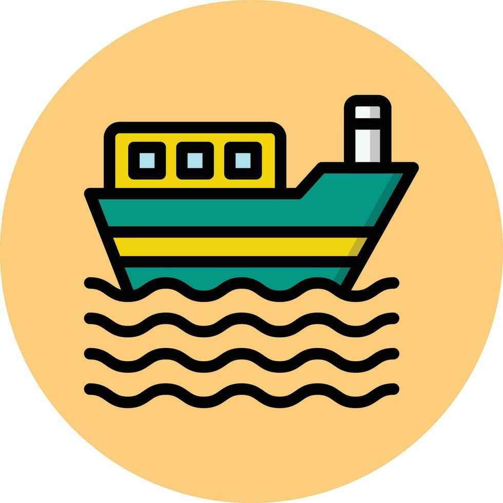 Ilustración de diseño de icono de vector de barco