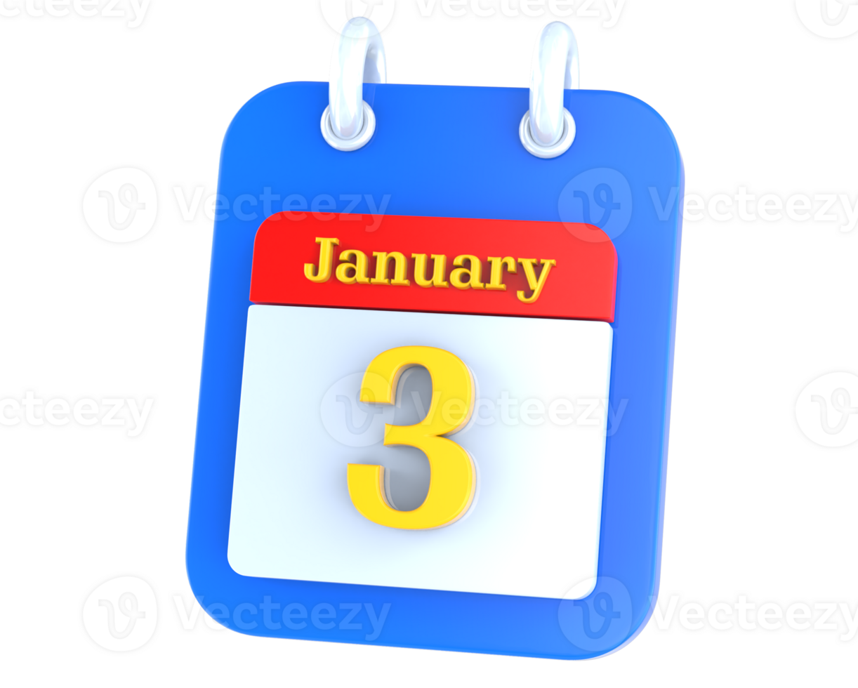icon calendar 3D Rendering png