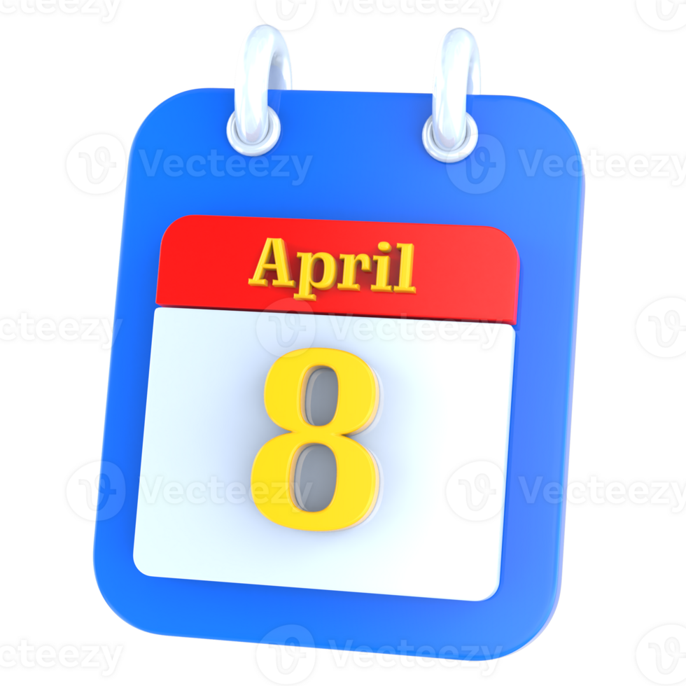 icon calendar 3D Rendering png