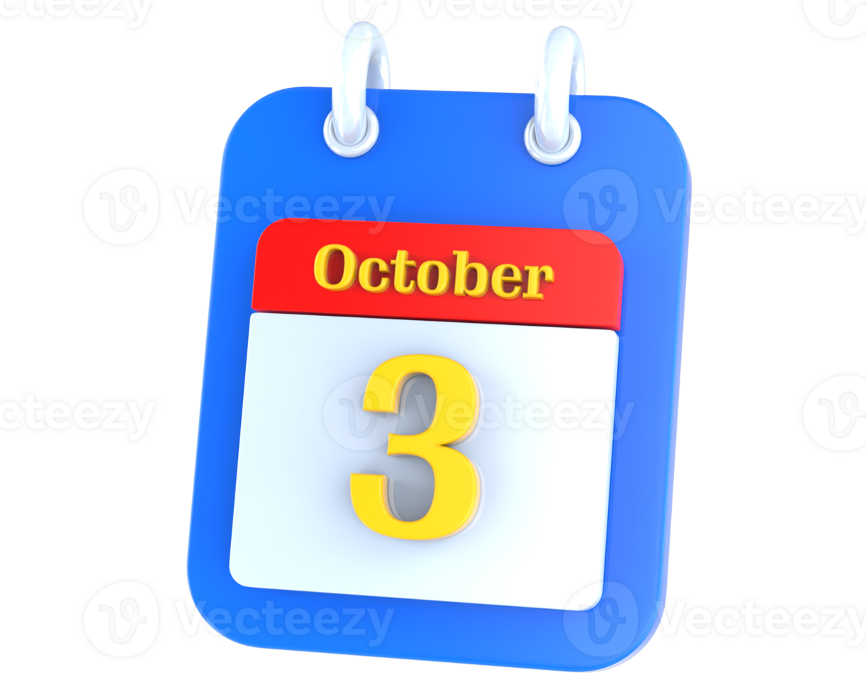 icon calendar 3D Rendering png