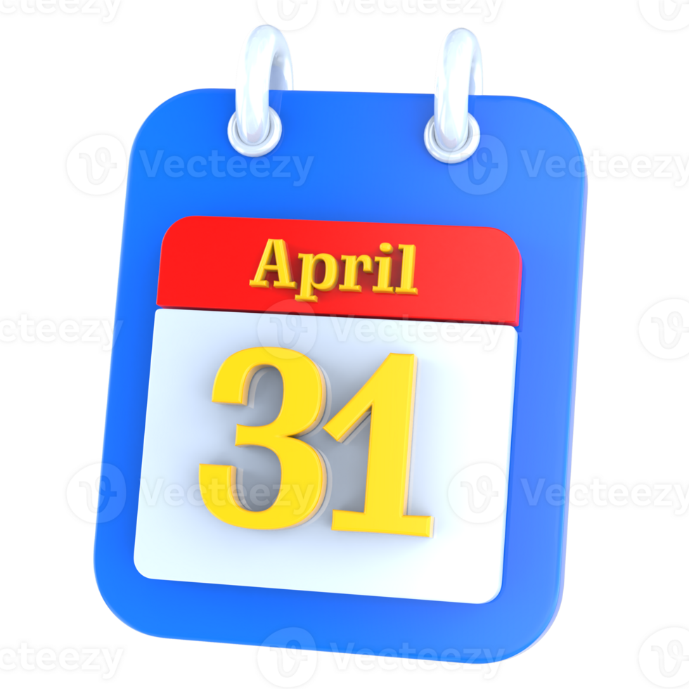 icon calendar 3D Rendering png