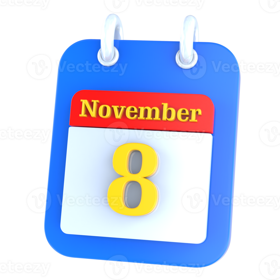 icon calendar 3D Rendering png