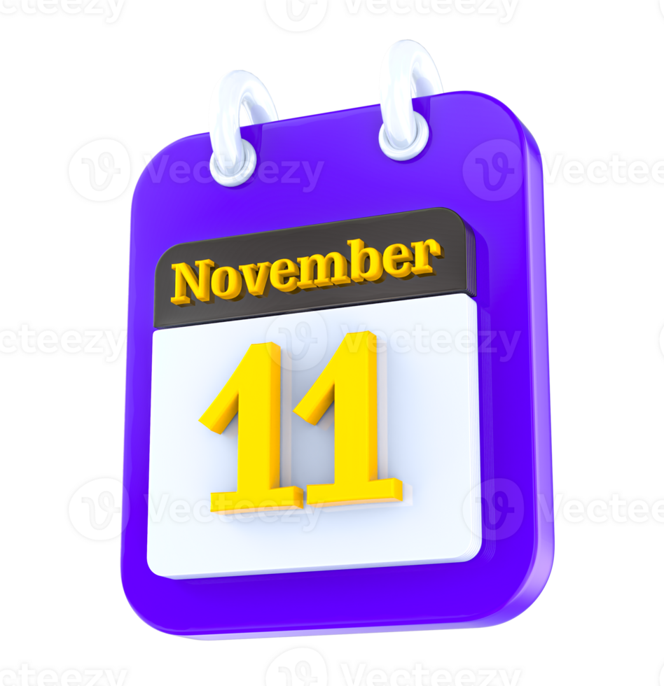November calendar 3D day 11 png