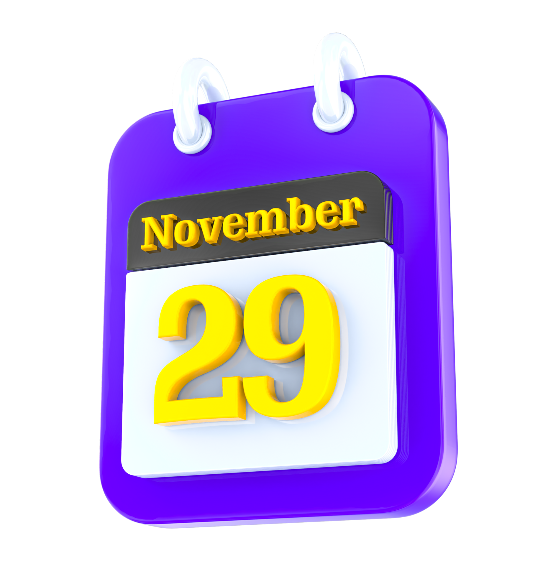November calendar 3D day 29 34611355 PNG