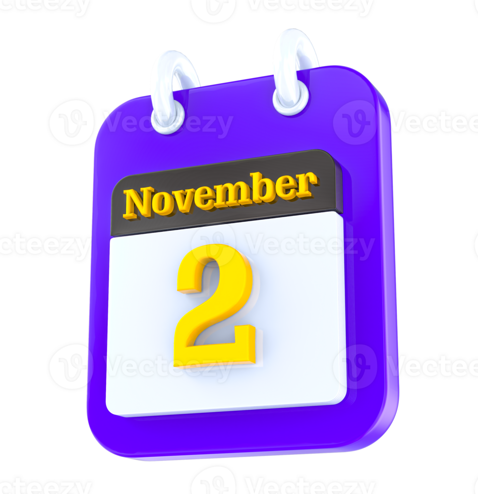 November calendar 3D day 2 png