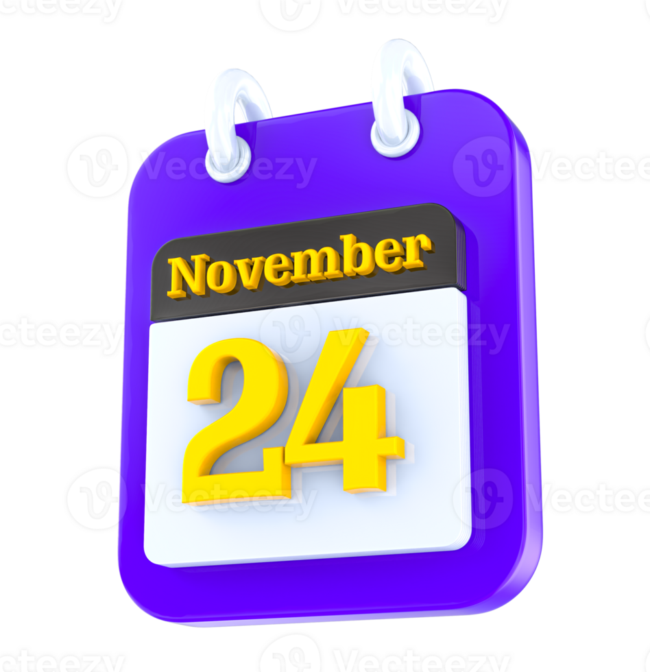 November calendar 3D day 24 png