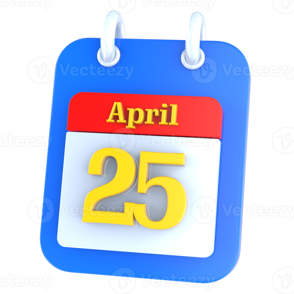 icon calendar 3D Rendering png