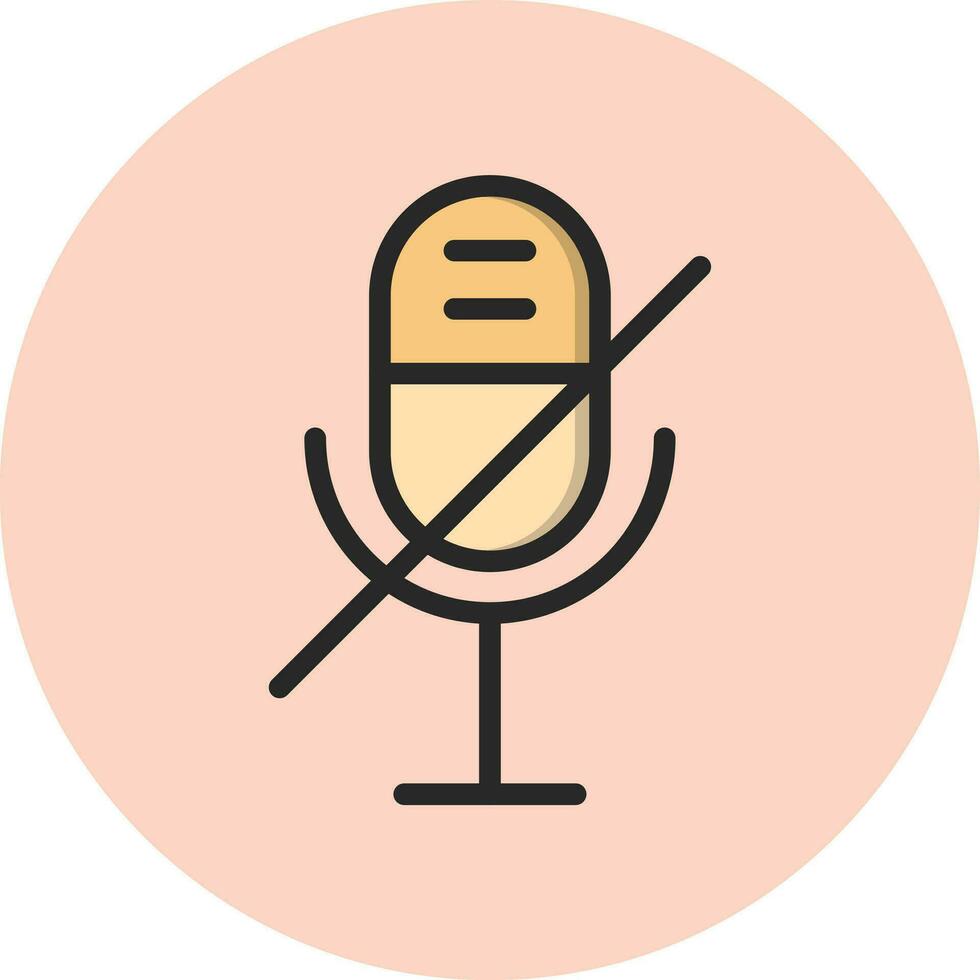 Microphone disable Vector Icon Design Illustration