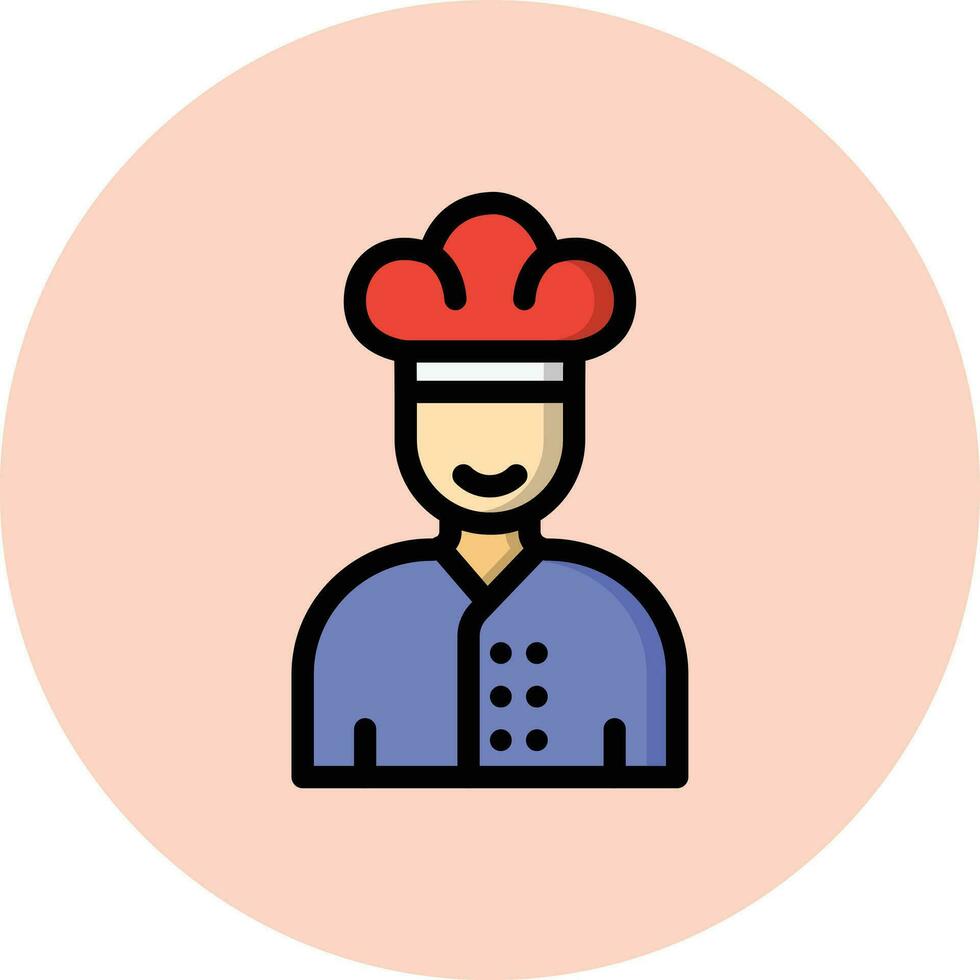 ilustración de diseño de icono de vector de chef