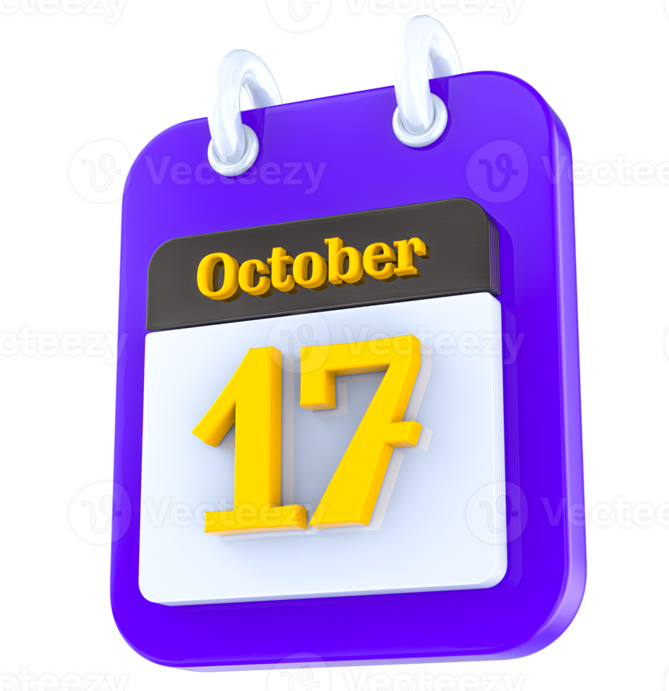 October calendar 3D day 17 png