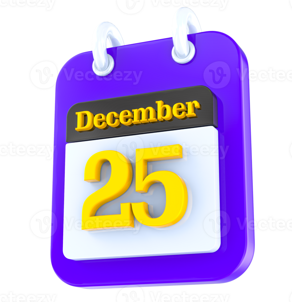 Dezember Kalender 3d Tag 25 png