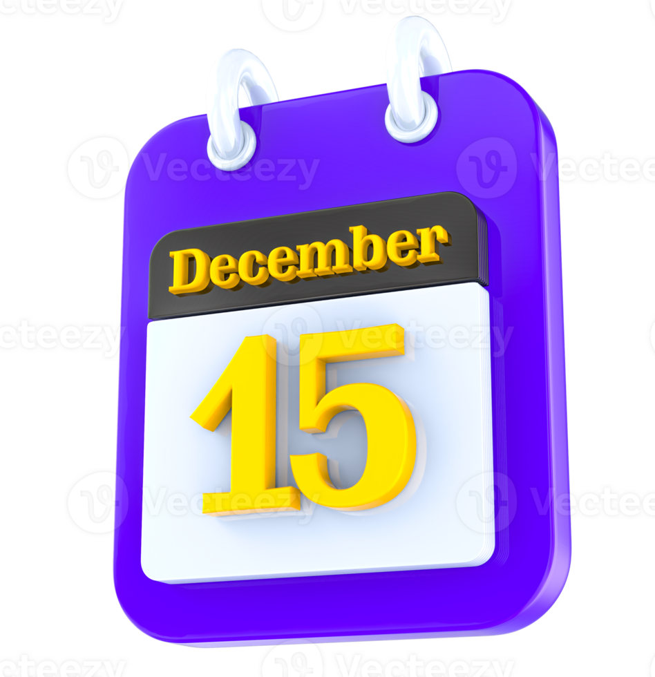 December calendar 3D day 15 png