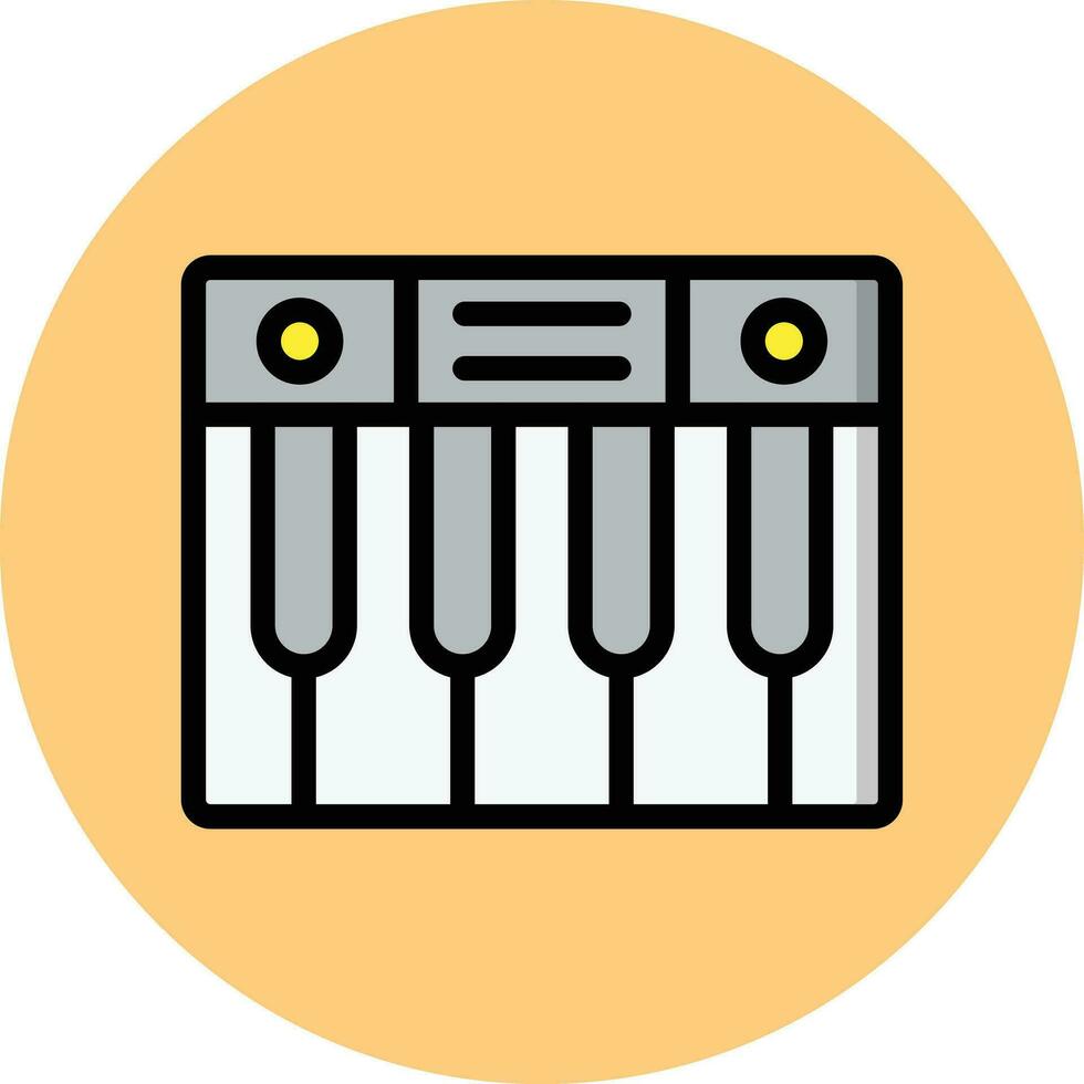 ilustración de diseño de icono de vector de piano