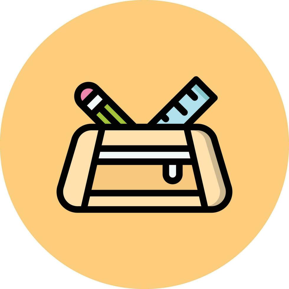 ilustración de diseño de icono de vector de caja de lápiz