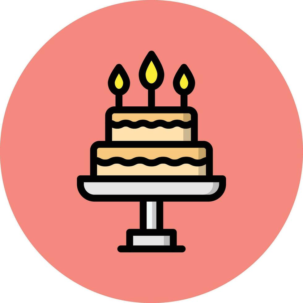 Birthday Cake Vector Icon Design Illustration