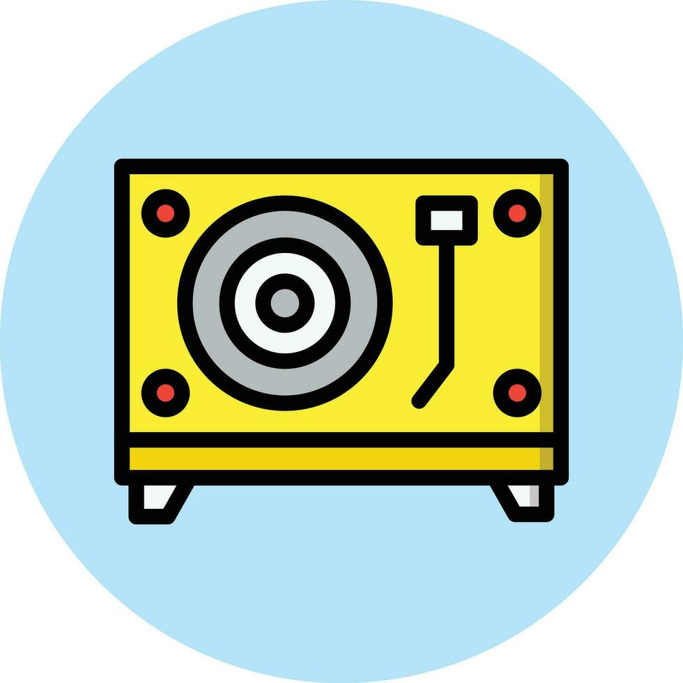 ilustración de diseño de icono de vector de tocadiscos