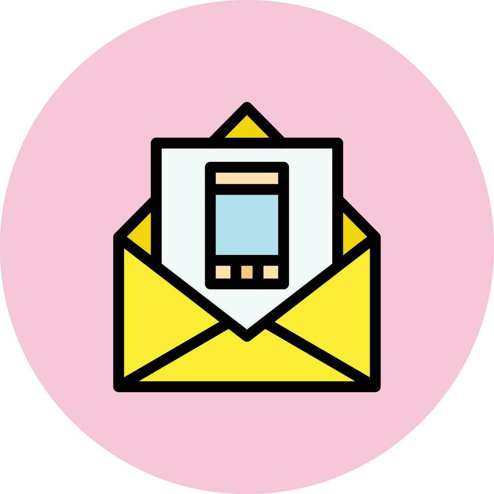 Mobile Mail Vector Icon Design Illustration
