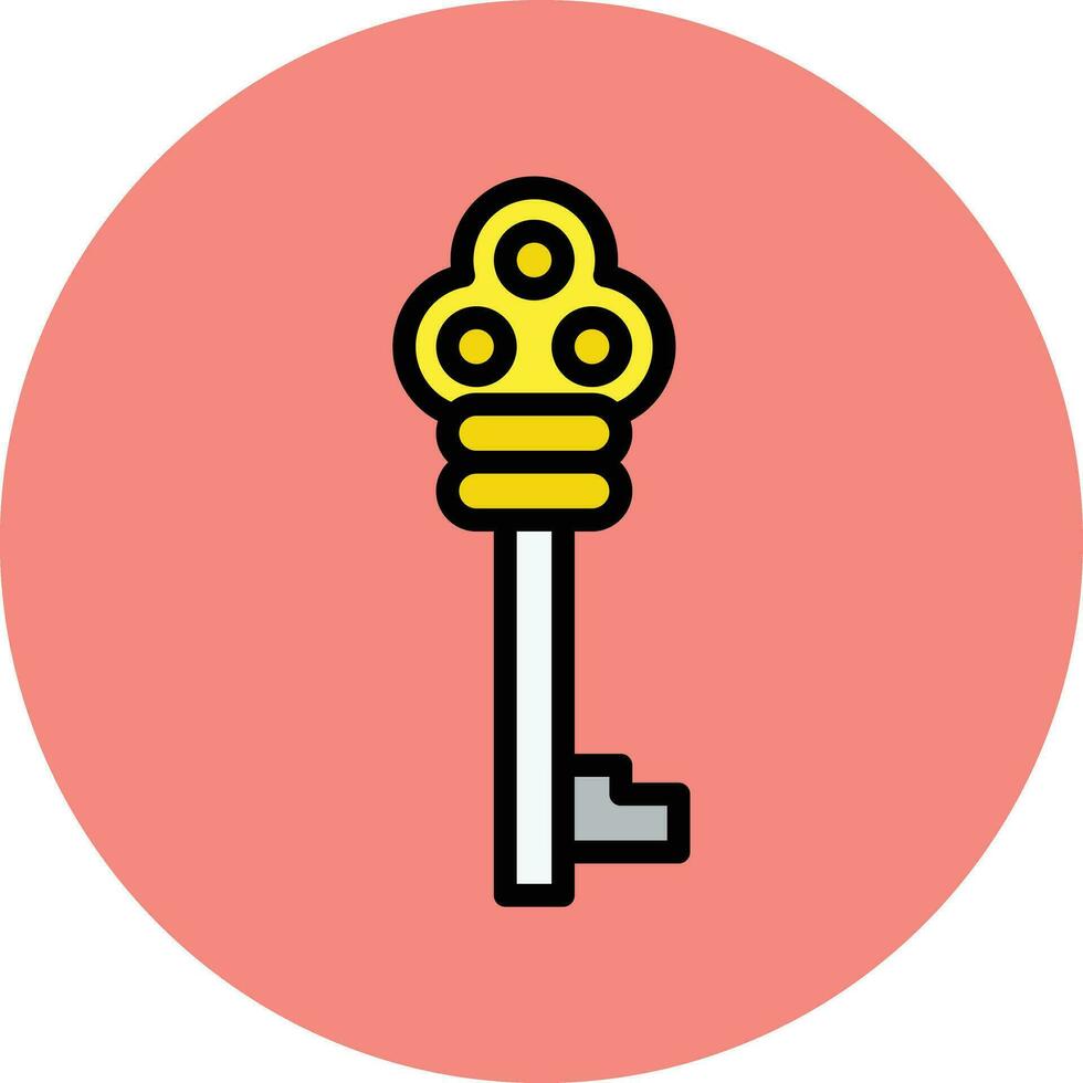 Medieval key Vector Icon Design Illustration