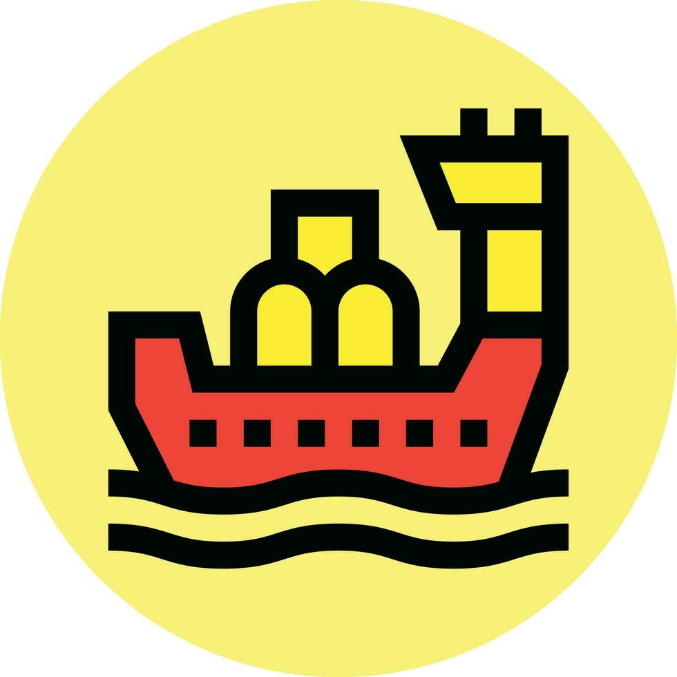 Drilling Boat Vector Icon Design Illustration