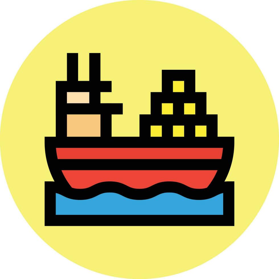 Cargo Ship Vector Icon Design Illustration