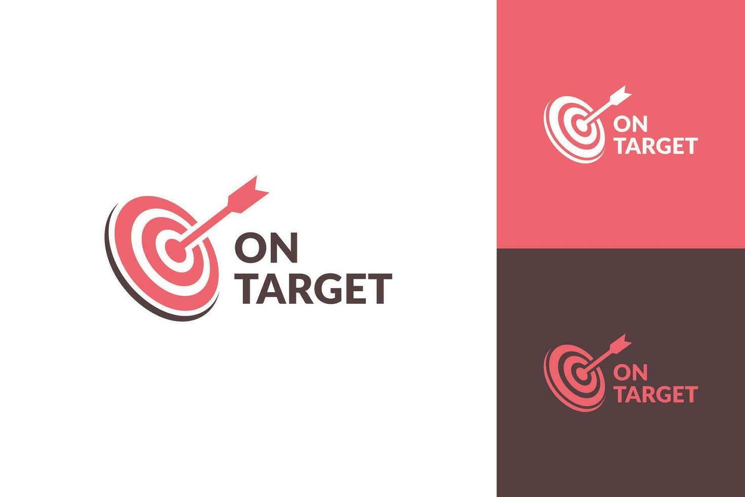 Arrow right on target logo design vector template