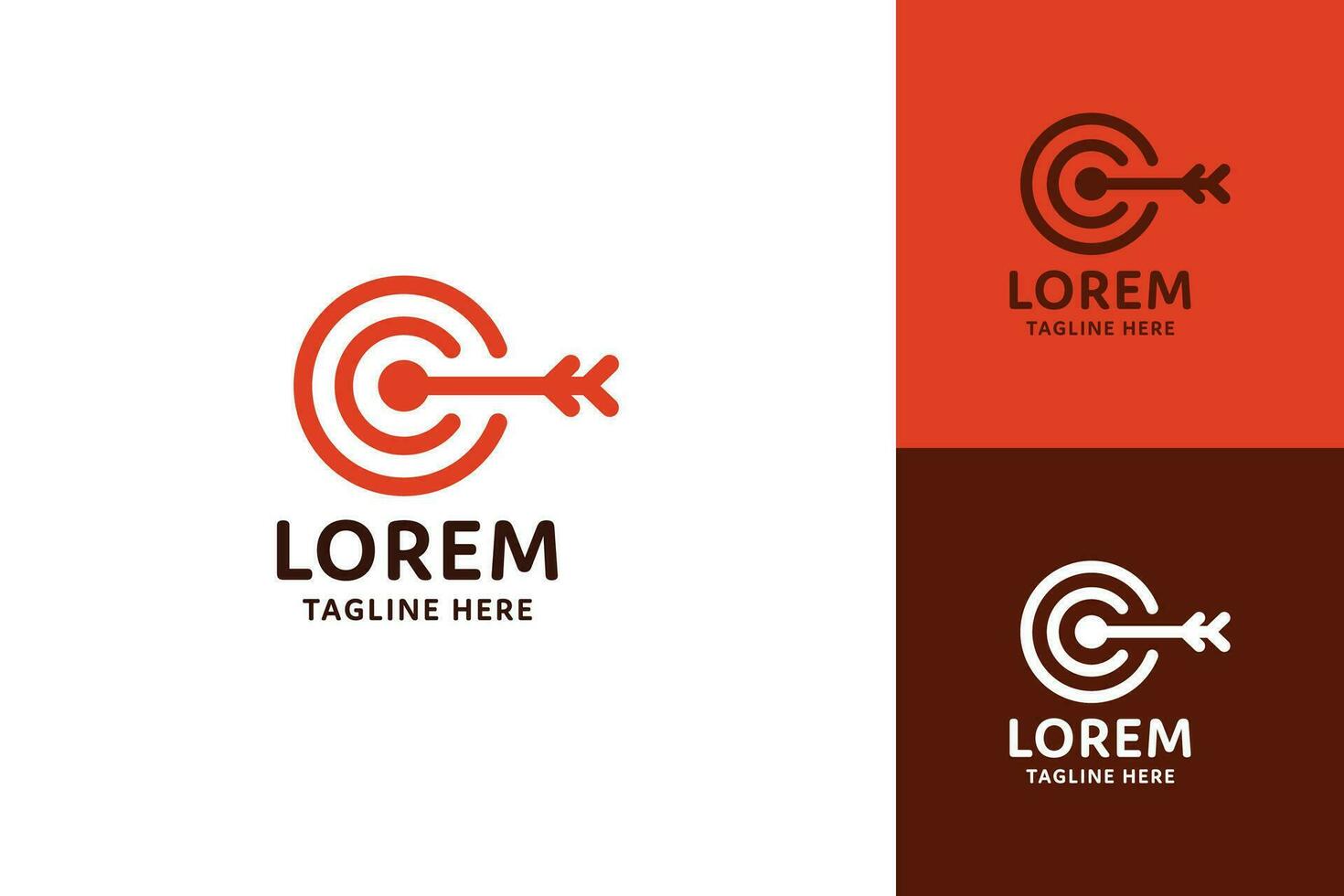 Arrow right on target logo design vector template