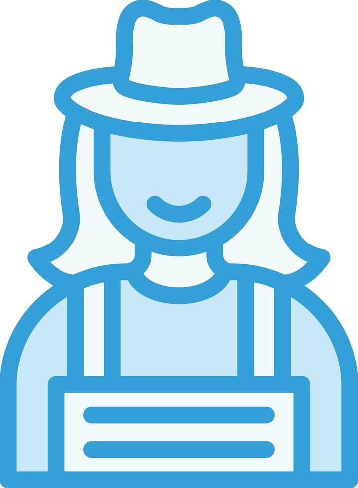 Lady Farmer Vector Icon Design Illustration