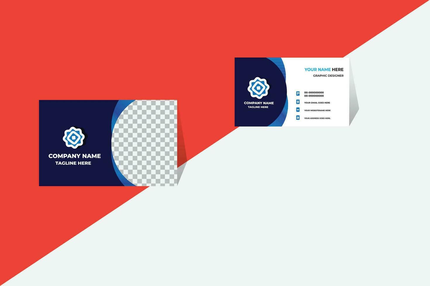 Creative modern clean and simple corporate business card template design vector