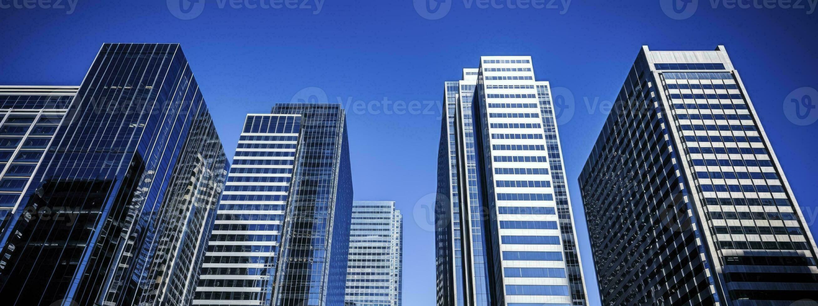 Central Business District, Office building low angle photography, generative ai photo